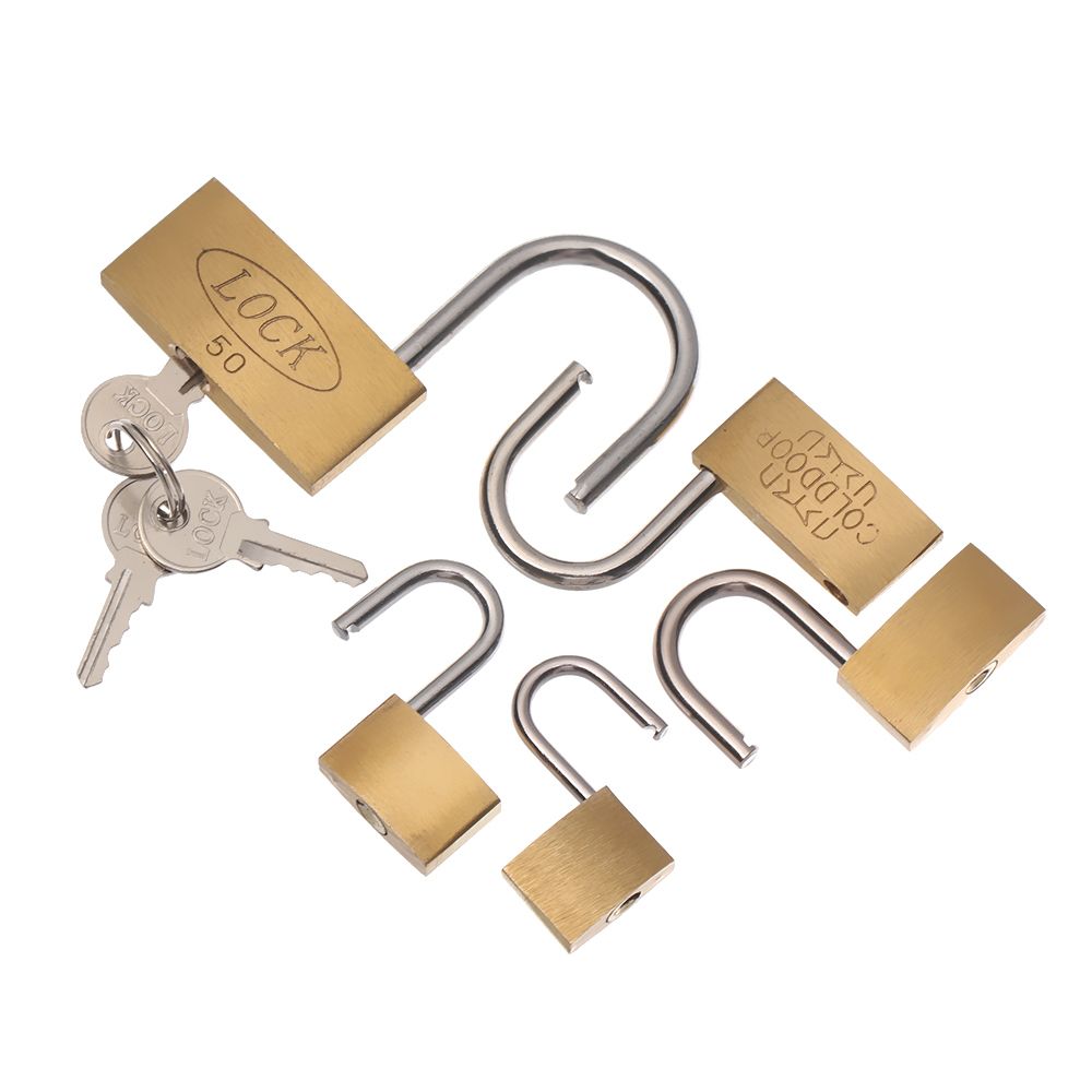 1SET small copper lock luggage case padlock box case lock mini Locks lovers lock Home Improvement Hardware Daily Supplies